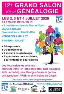 SALON DE GÉNÉALOGIE PARIS 15e
